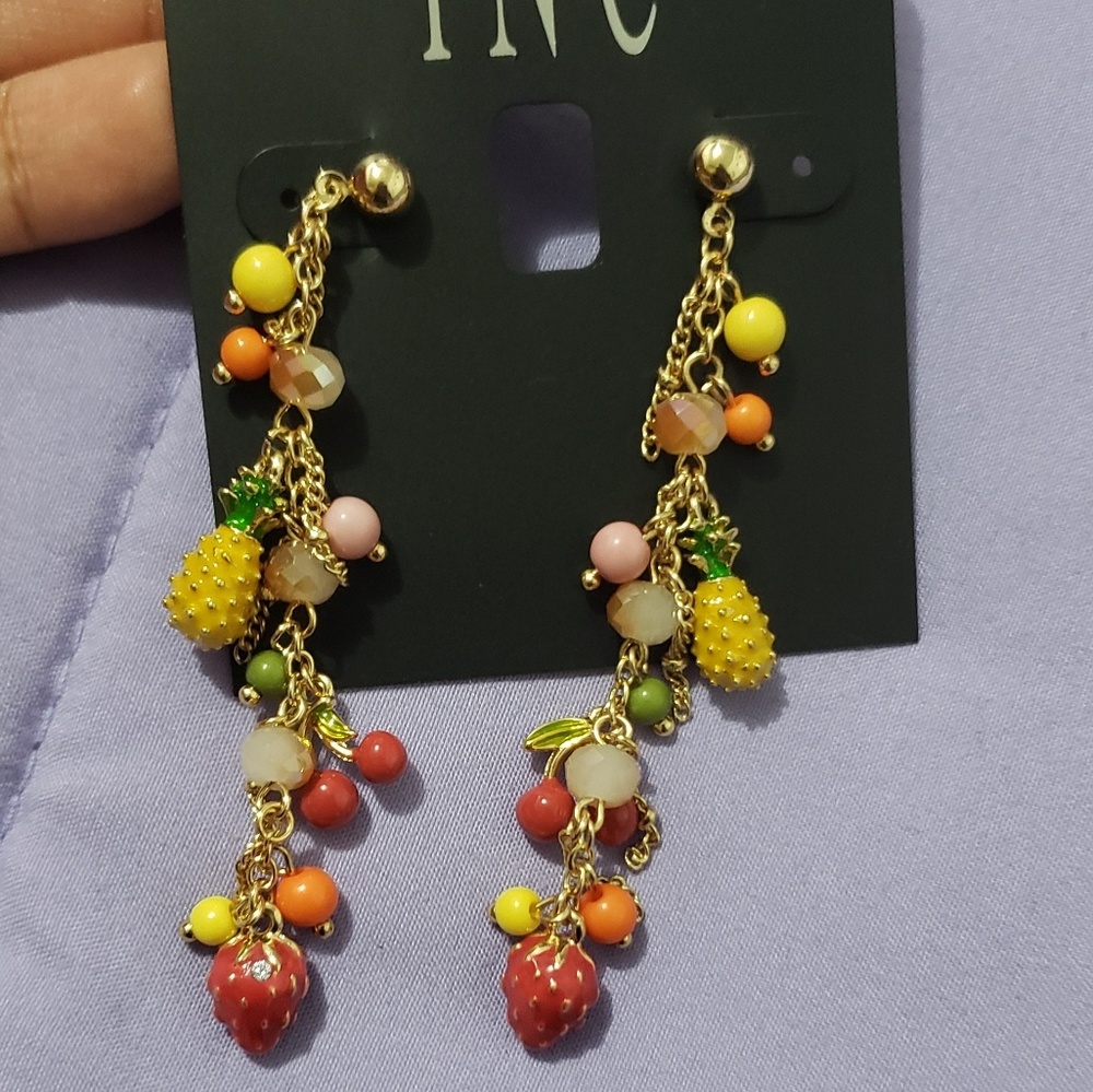 INC Fruit Beaded Drop Earrings